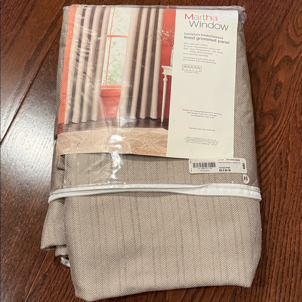 Martha Window Lined Grommet Panel Hampton Basketweave Sullivan khaki